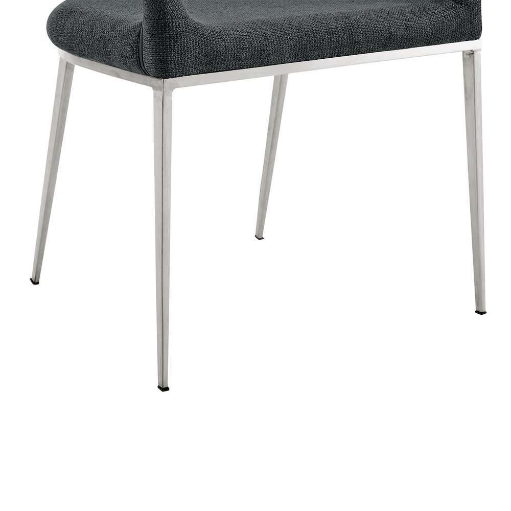 Morgan Upholstered Dining Chair with Brushed Stainless Steel. Picture 9