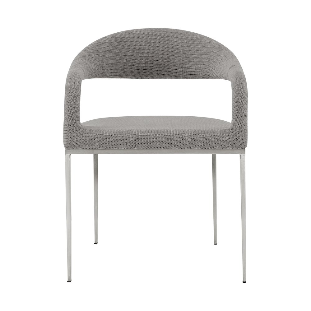 Morgan Upholstered Dining Chair with Brushed Stainless Steel. Picture 3