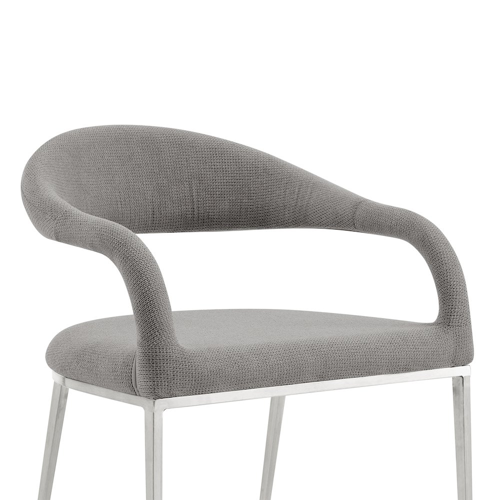 Morgan Upholstered Dining Chair with Brushed Stainless Steel. Picture 5