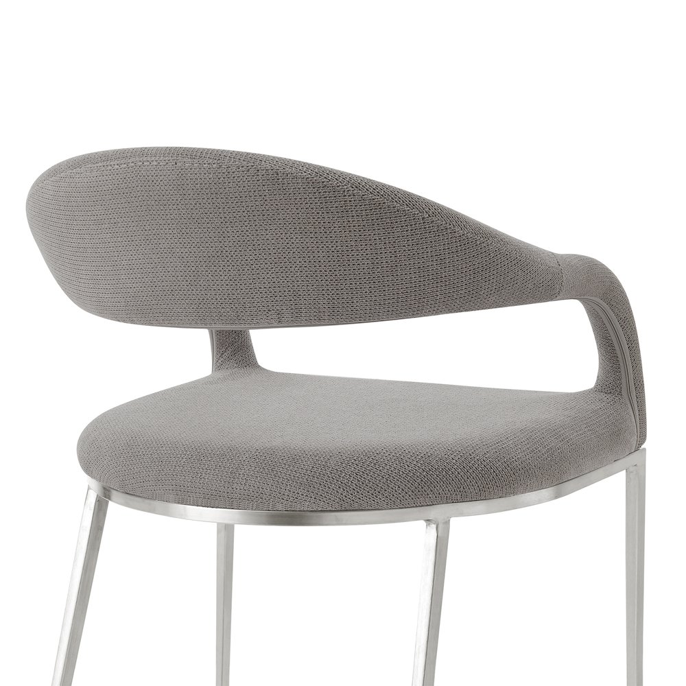 Morgan Upholstered Dining Chair with Brushed Stainless Steel. Picture 6