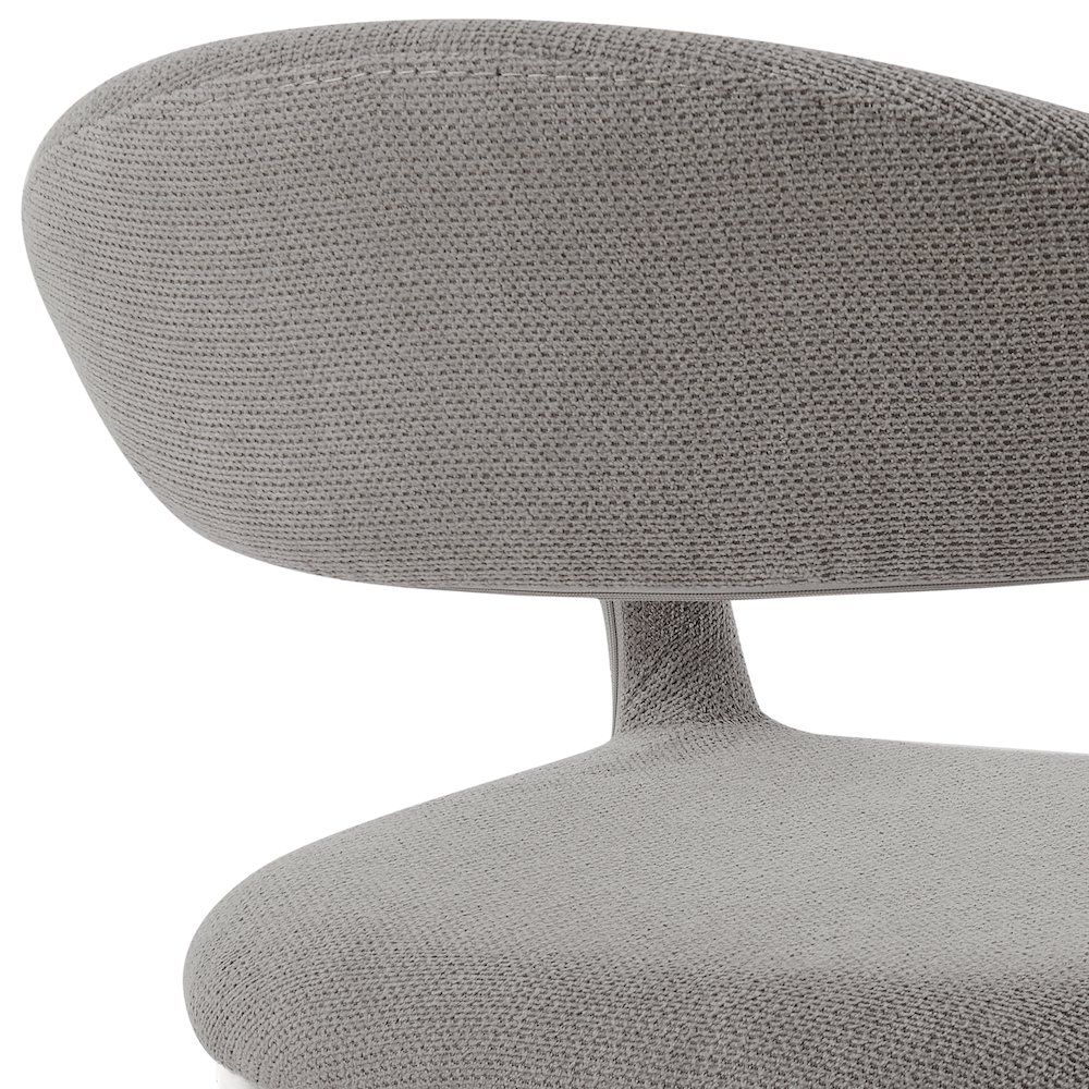 Morgan Upholstered Dining Chair with Brushed Stainless Steel. Picture 7