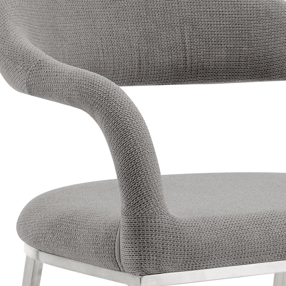 Morgan Upholstered Dining Chair with Brushed Stainless Steel. Picture 8