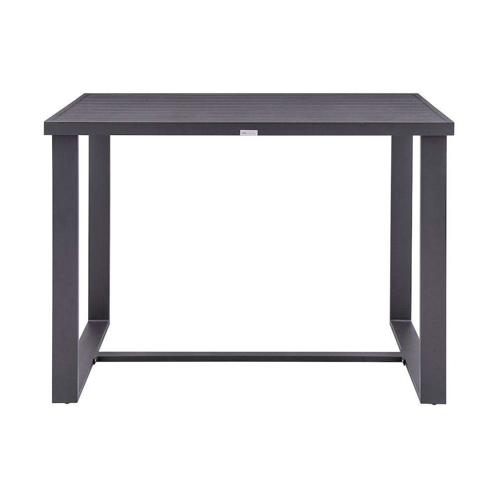 Menorca Outdoor Patio Bar Height Dining Table in Aluminum. Picture 1