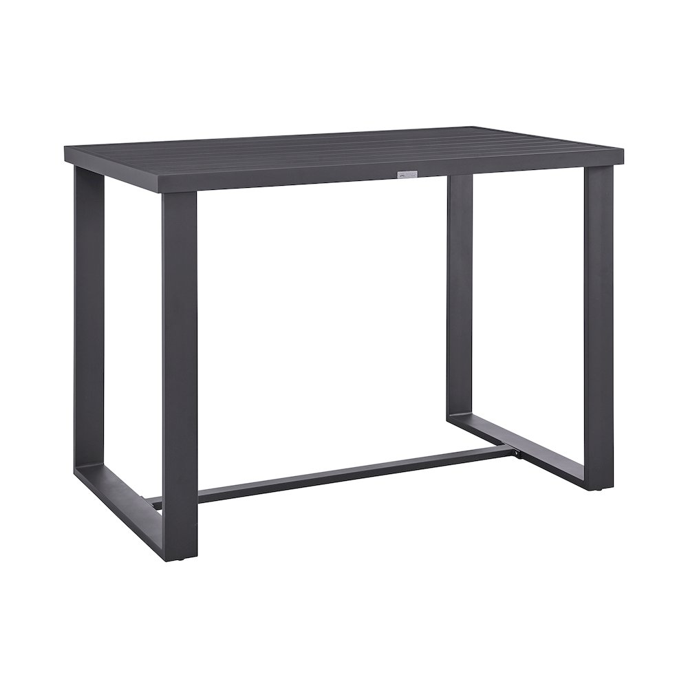Menorca Outdoor Patio Bar Height Dining Table in Aluminum. Picture 2