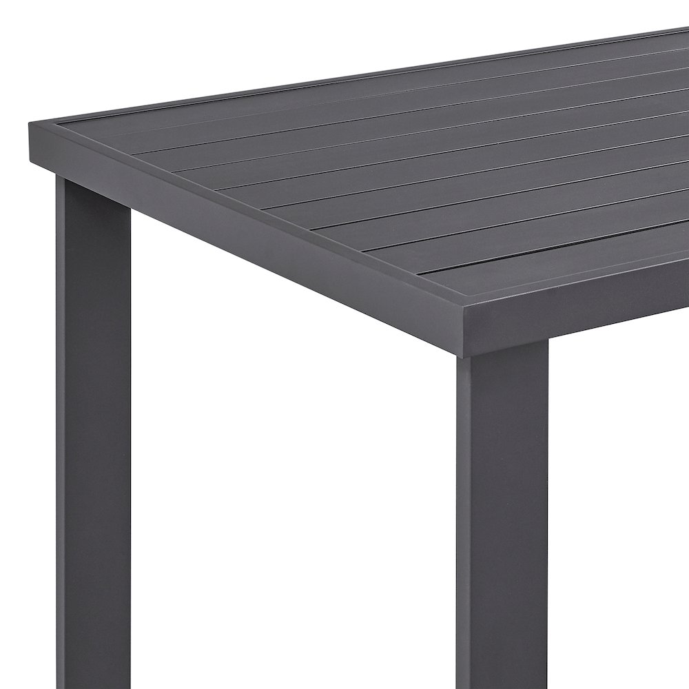 Menorca Outdoor Patio Bar Height Dining Table in Aluminum. Picture 3