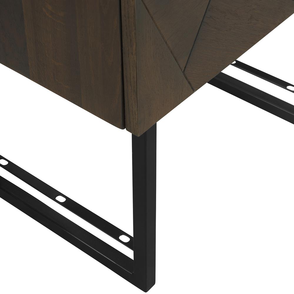 Marquis 1 Drawer Oak Wood Nighstand with Black Metal Legs. Picture 5