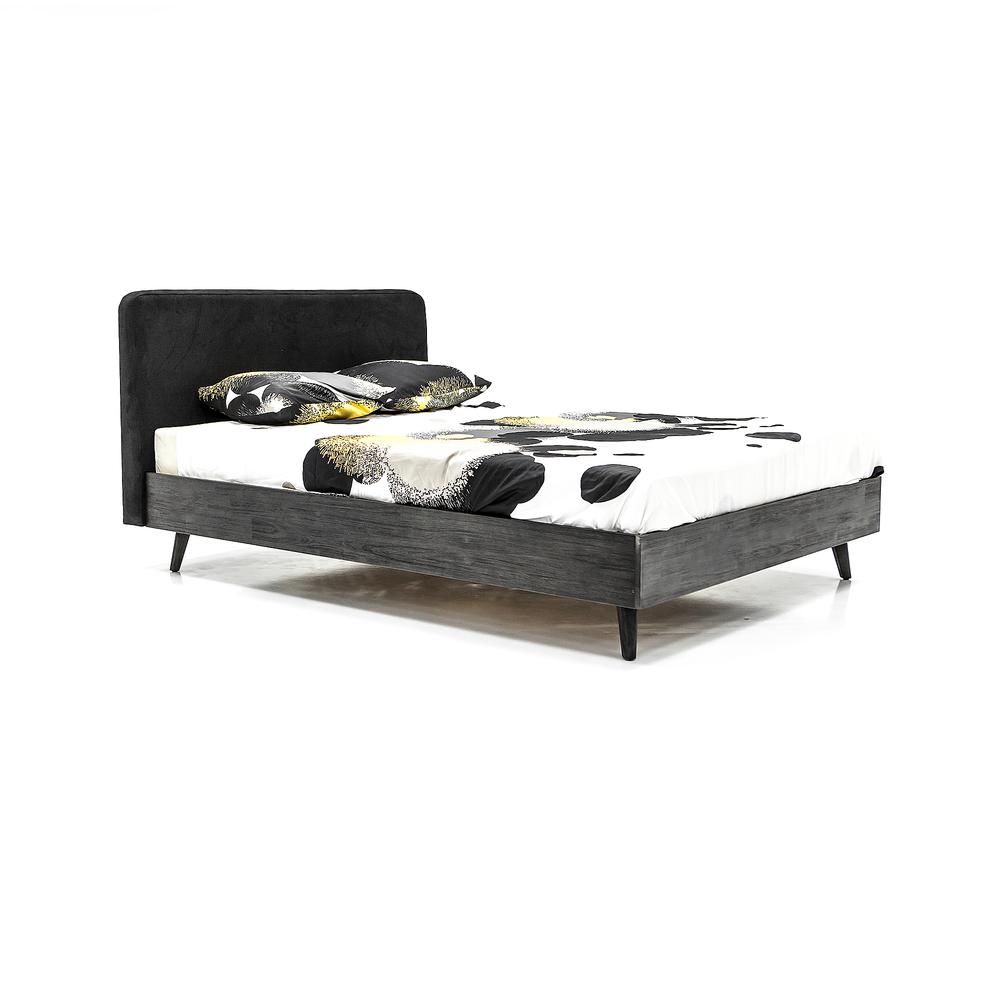 Mohave Mid-Century Tundra Grey Acacia King Platform Bed. Picture 1
