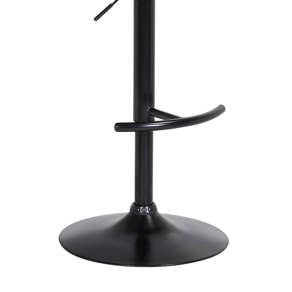 Nash Upholstered Wood Adjustable Bar Stool with Black Metal Base. Picture 8