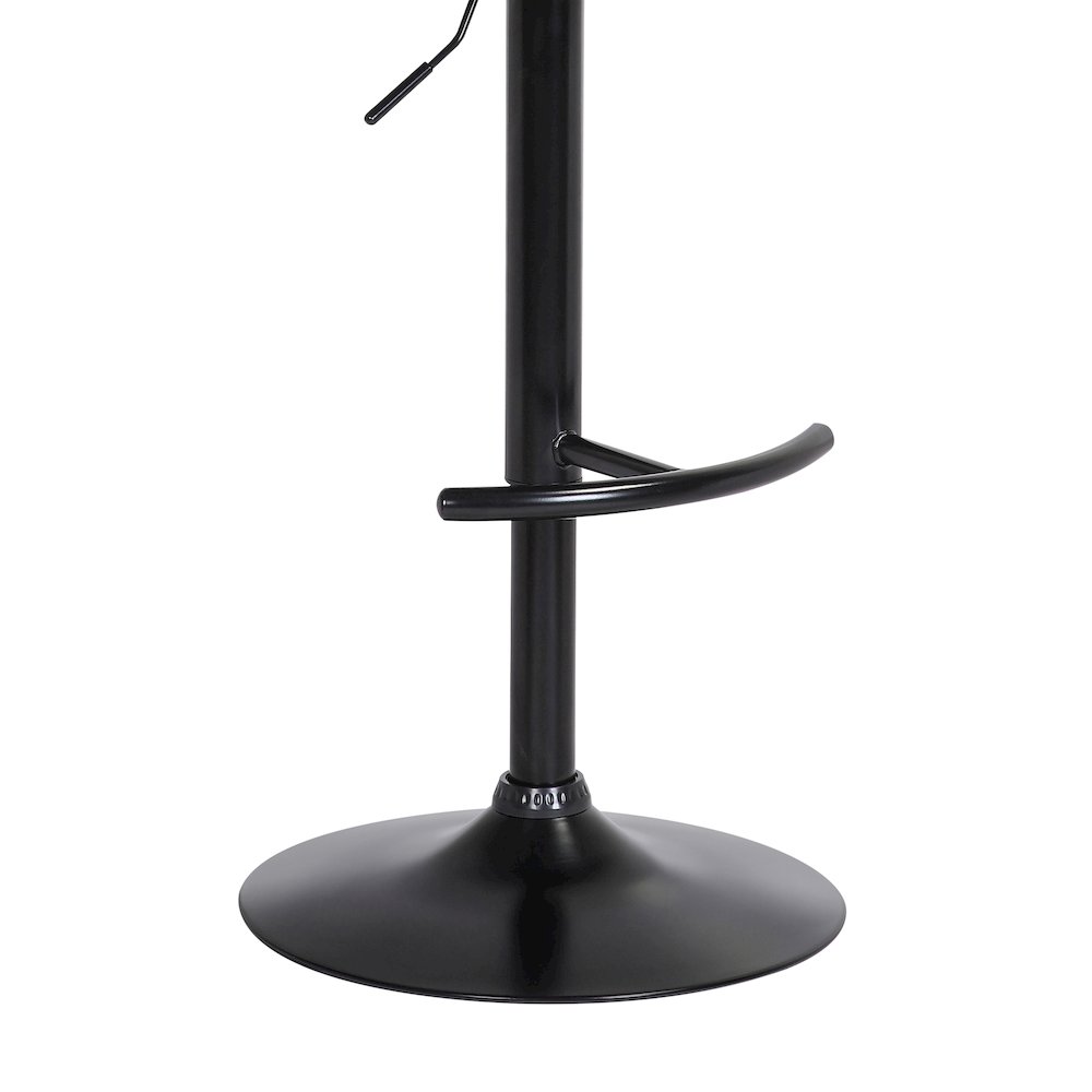 Nash Upholstered Wood Adjustable Bar Stool with Black Metal Base. Picture 8