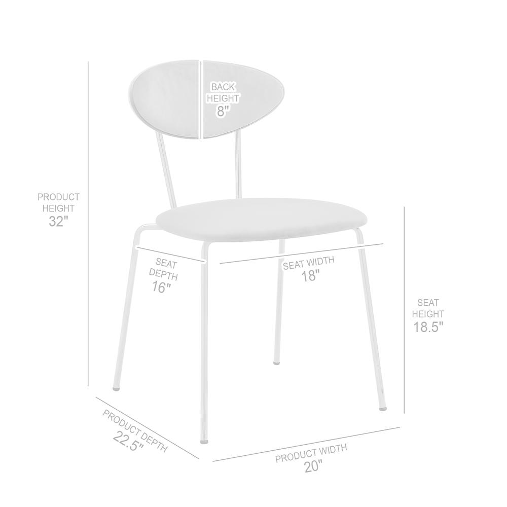 Neo Modern Gray Fabric and Black Metal Dining Room Chairs - Set of 2. Picture 7