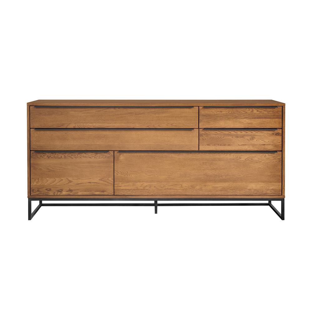 Nevada Rustic Oak Wood Sideboard In Balsamico. Picture 1