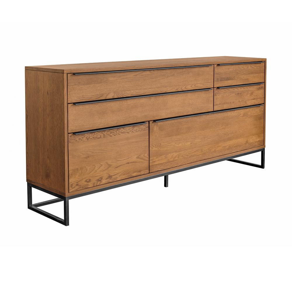 Nevada Rustic Oak Wood Sideboard In Balsamico. Picture 2