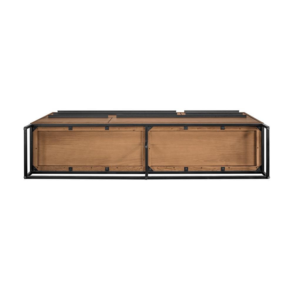 Nevada Rustic Oak Wood Sideboard In Balsamico. Picture 5