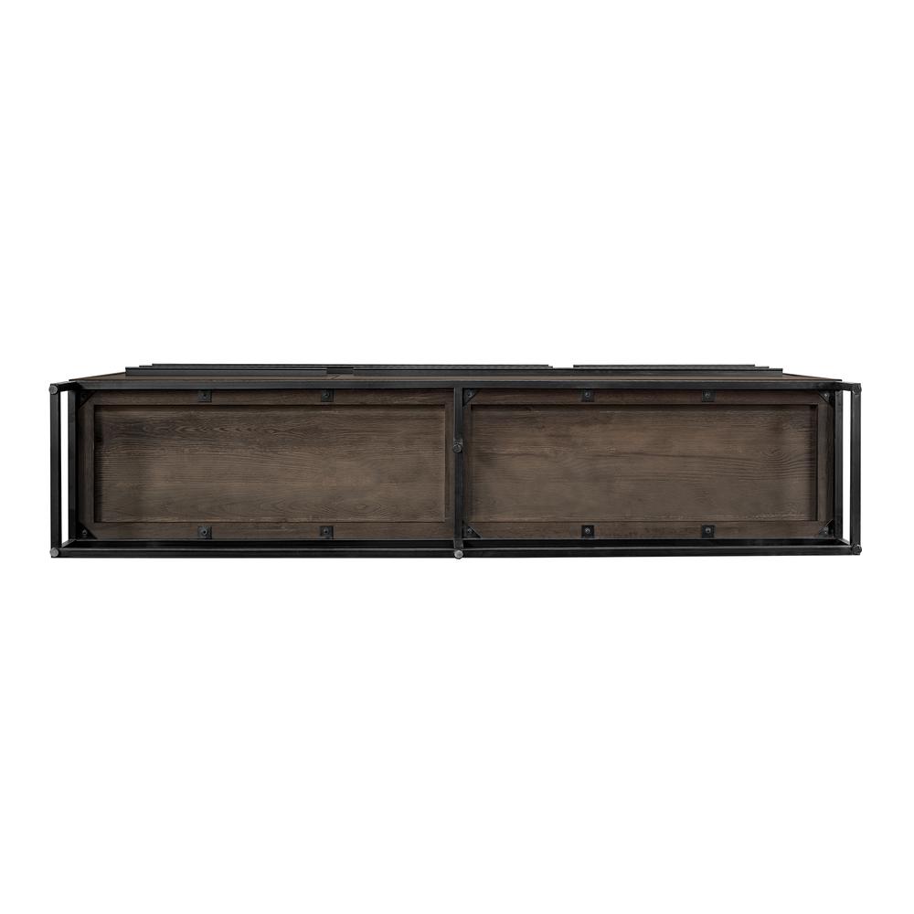 Nevada Rustic Oak Wood Sideboard In Dark Brown. Picture 5