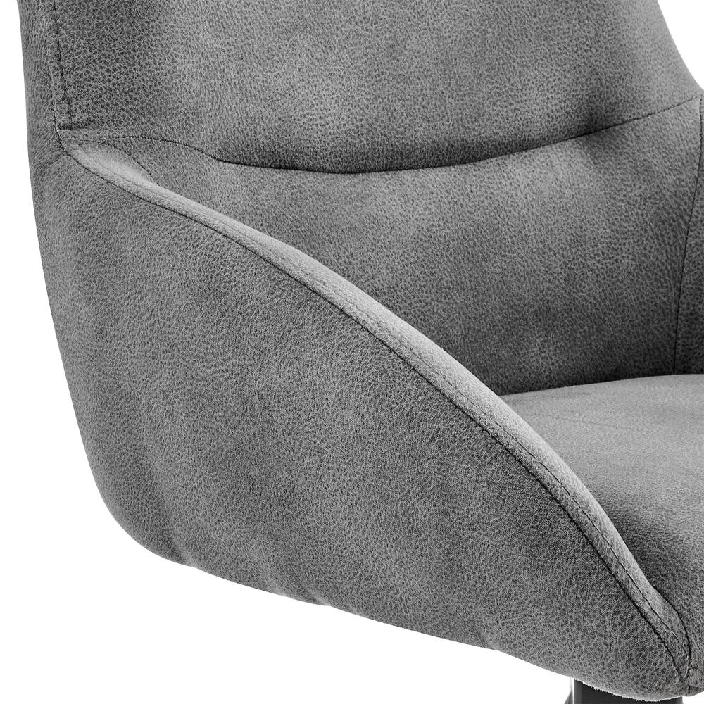 Odessa 26" Counter Height Bar Stool in Charcoal Fabric and Black Finish. Picture 5