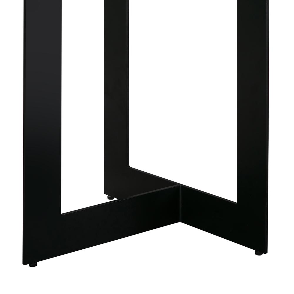 Odet Rectangular 87" Dining Table in Concrete and Black Metal. Picture 4