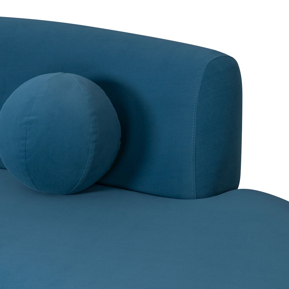 Oakland 97.5 in. 3-Seater Sofa in Blue Fabric with Oval Seat. Picture 4