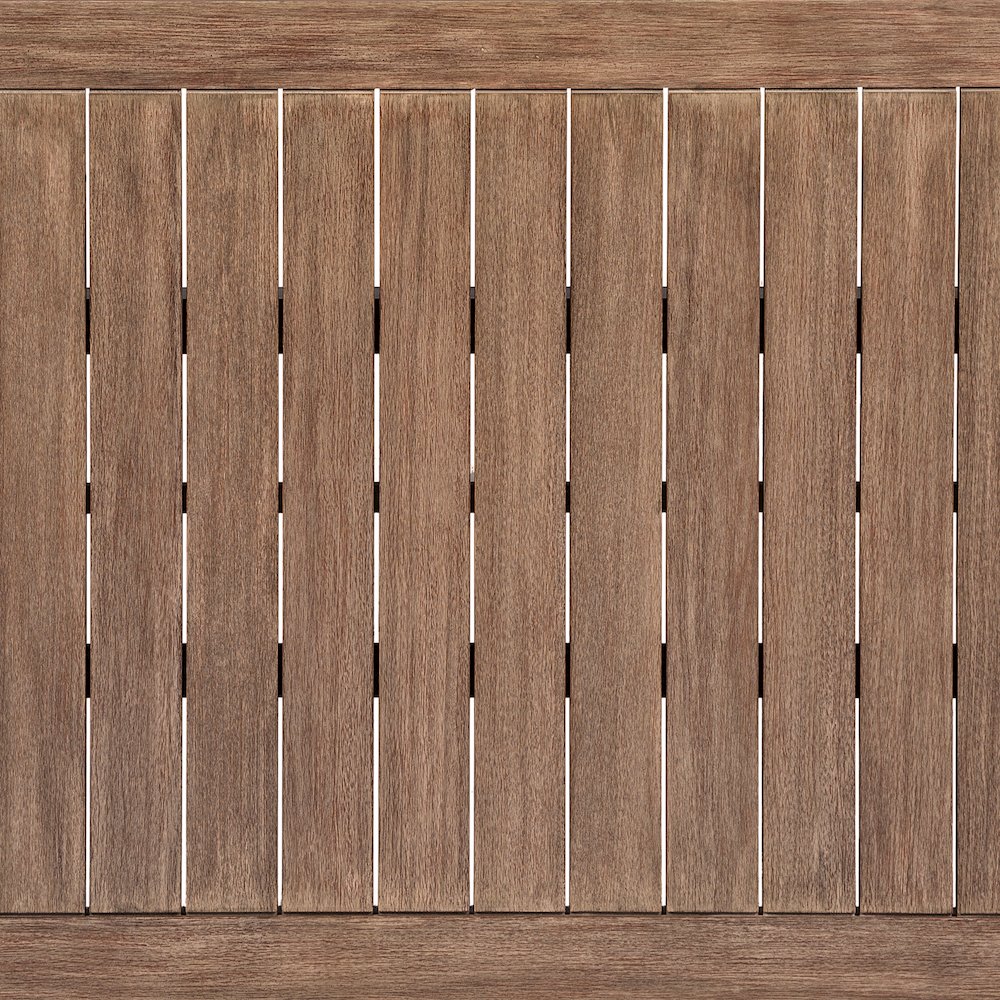 Orbit Outdoor Patio Dining Table in Weathered Eucalyptus Wood. Picture 6