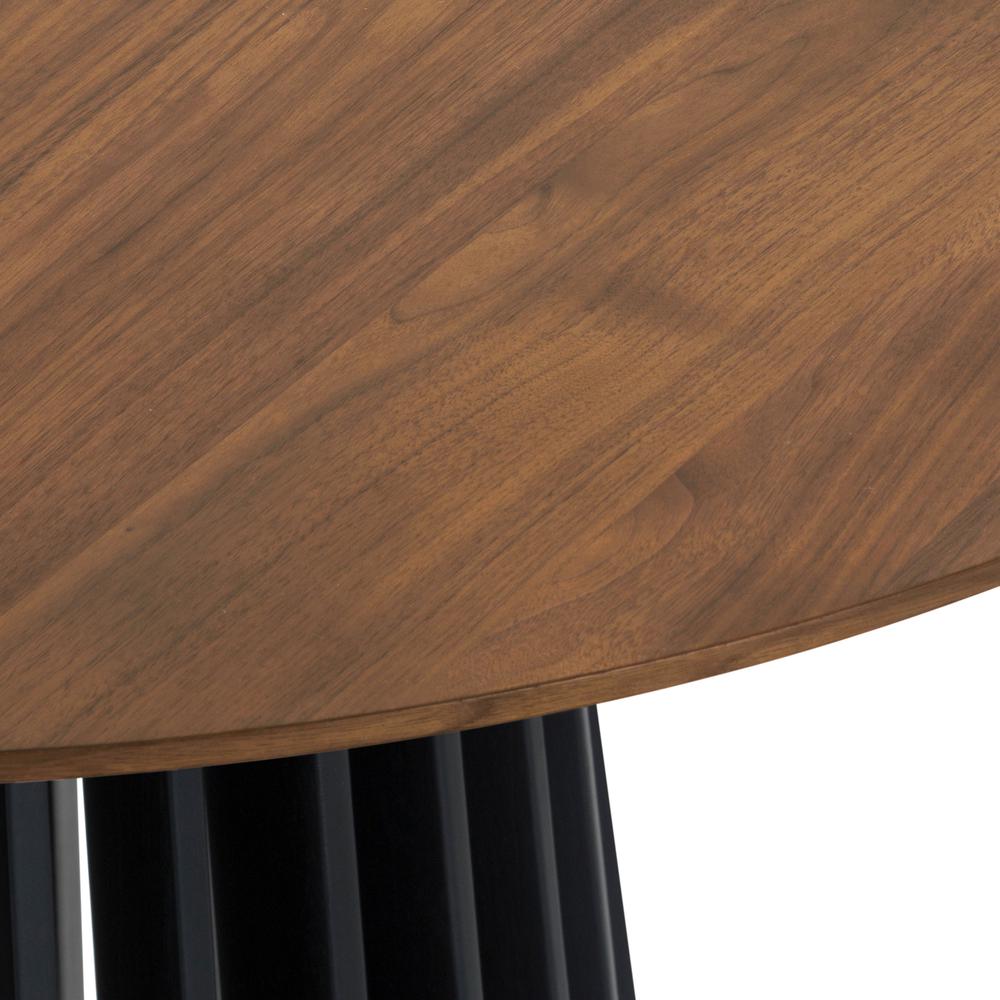 Pasadena 79" Wood Oval Dining Table with Walnut Finish and Black Base. Picture 4