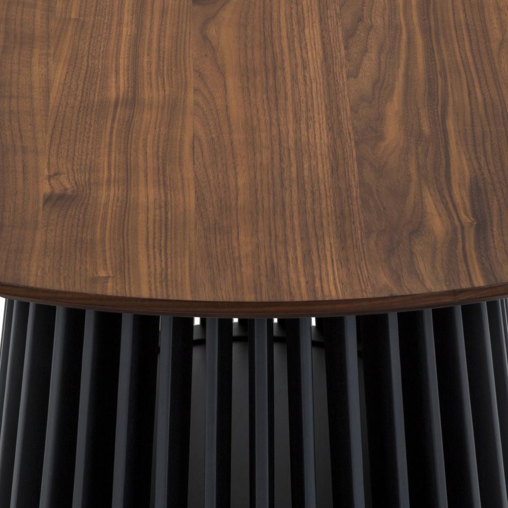 Pasadena 79" Wood Oval Dining Table with Walnut Finish and Black Base. Picture 5