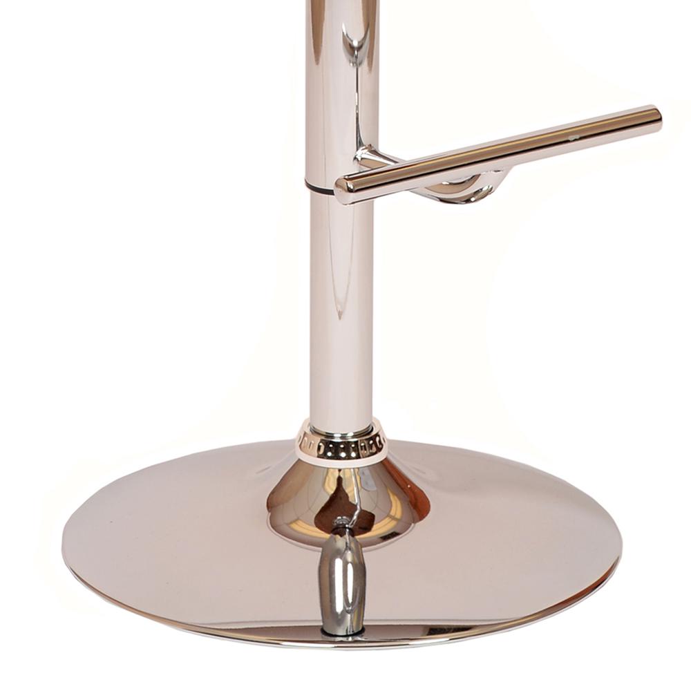 Armen Living Paris Swivel Barstool In Black PU/ Walnut Veneer and Chrome Base. Picture 3
