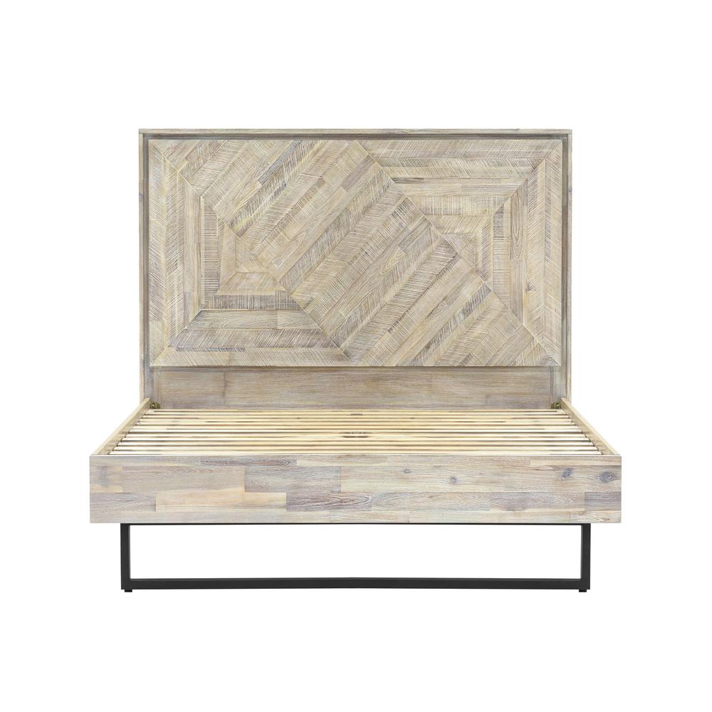 Peridot Queen Platform Bed Frame in Natural Acacia Wood. Picture 1