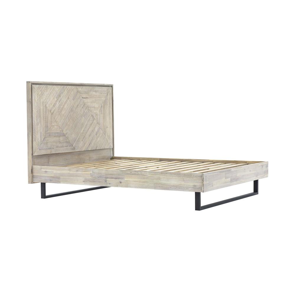 Peridot Queen Platform Bed Frame in Natural Acacia Wood. Picture 2