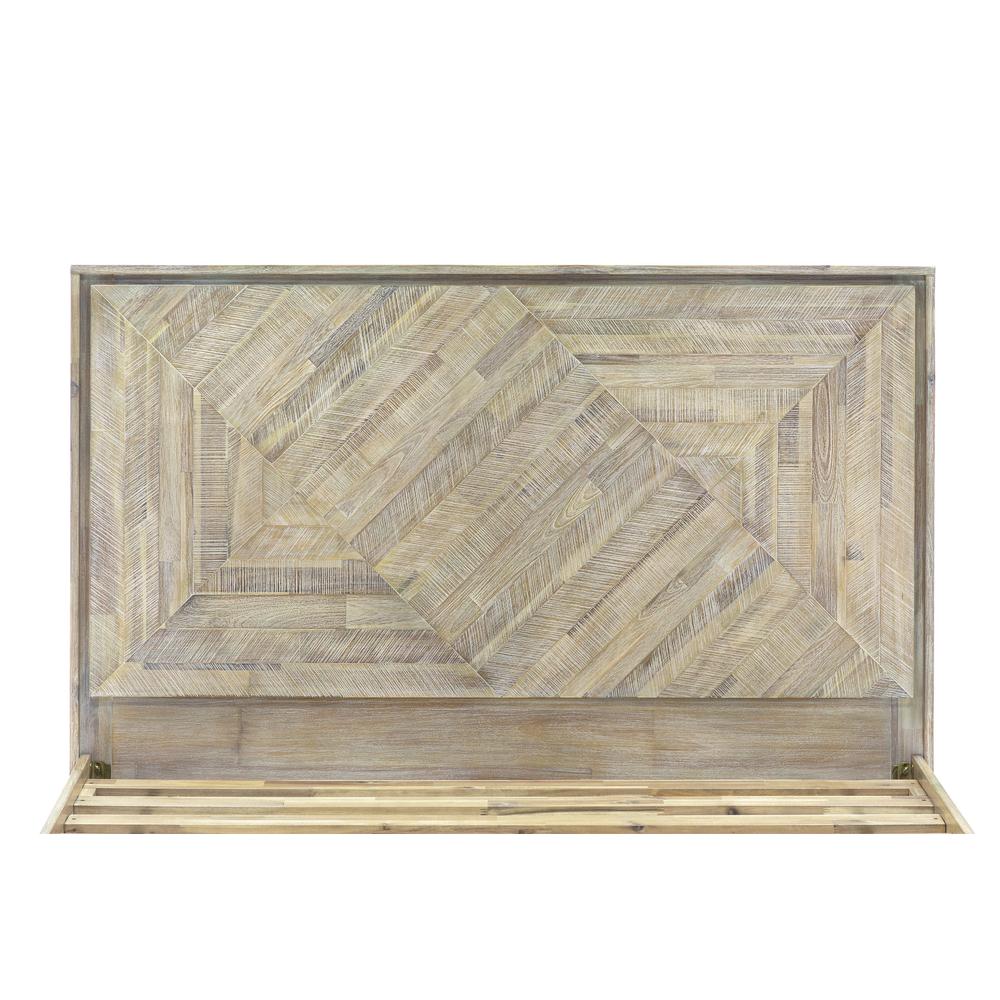 Peridot Queen Platform Bed Frame in Natural Acacia Wood. Picture 4