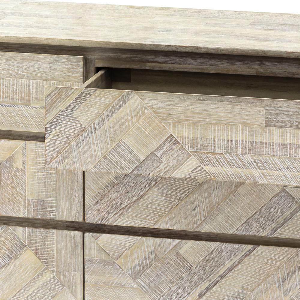 Peridot 6 Drawer Dresser in Natural Acacia Wood. Picture 7