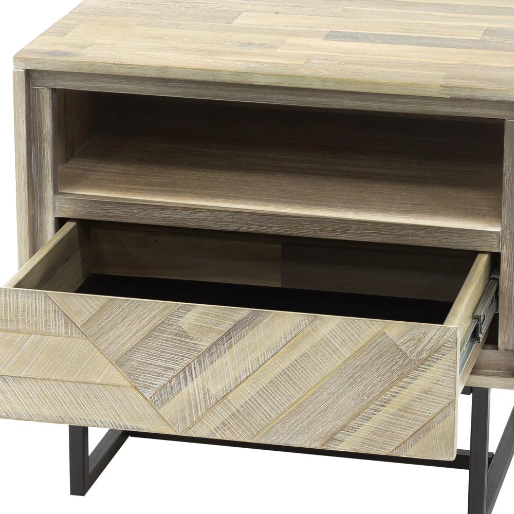 Peridot 1 Drawer Nightstand in Natural Acacia Wood. Picture 5