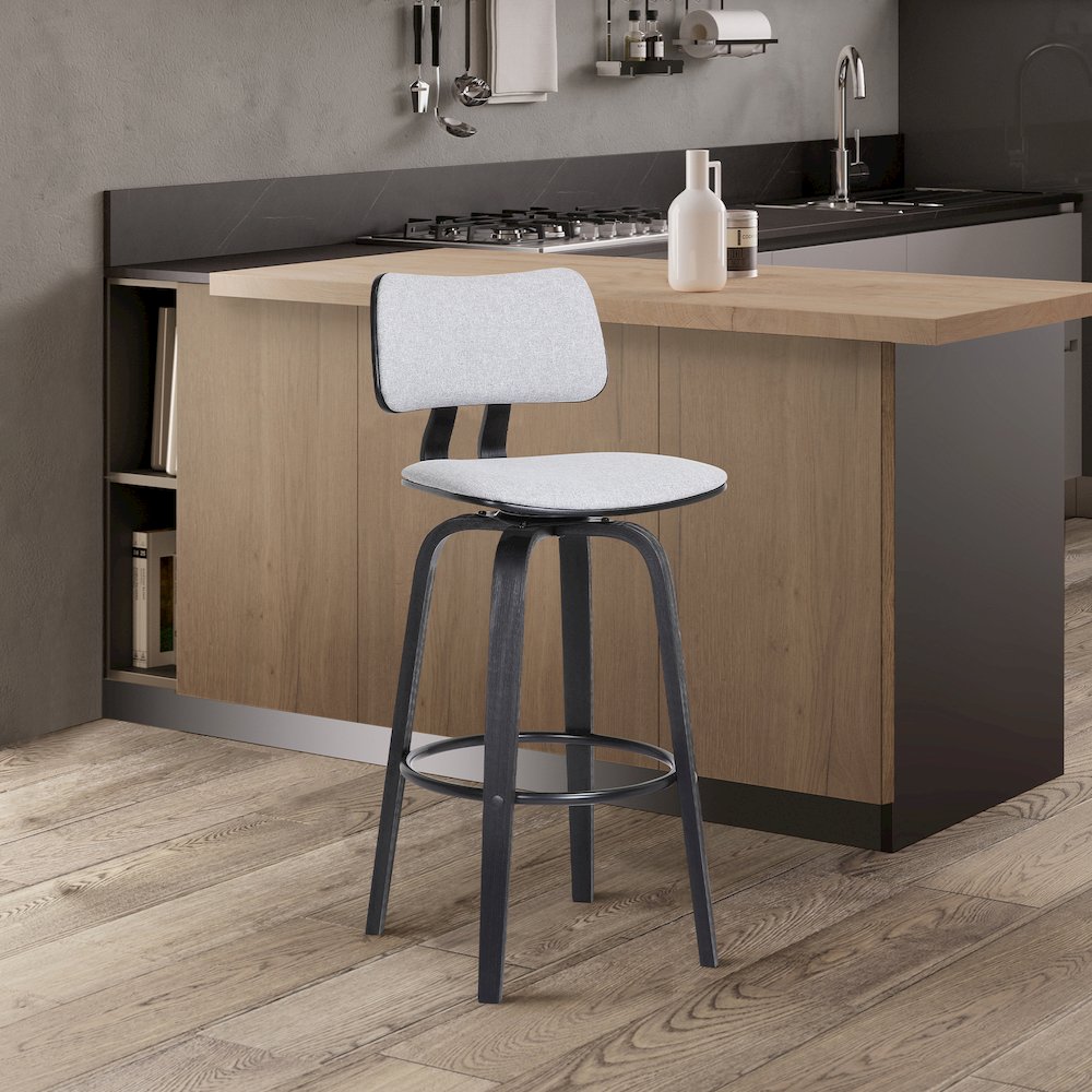 Pico Upholstered Wood Swivel Bar or Counter Stool. Picture 9