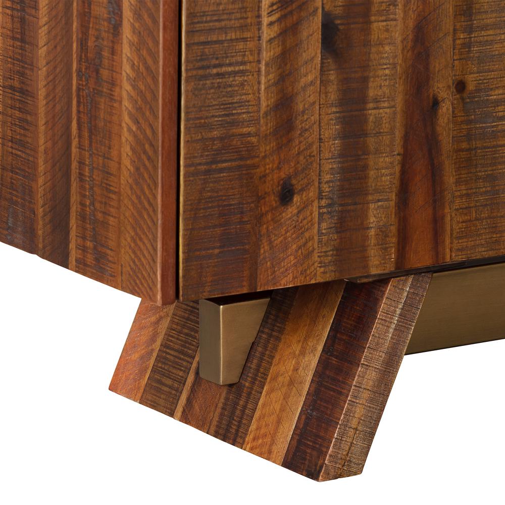 Picadilly 4 Door Sideboard Buffet in Acacia Wood and Concrete. Picture 6