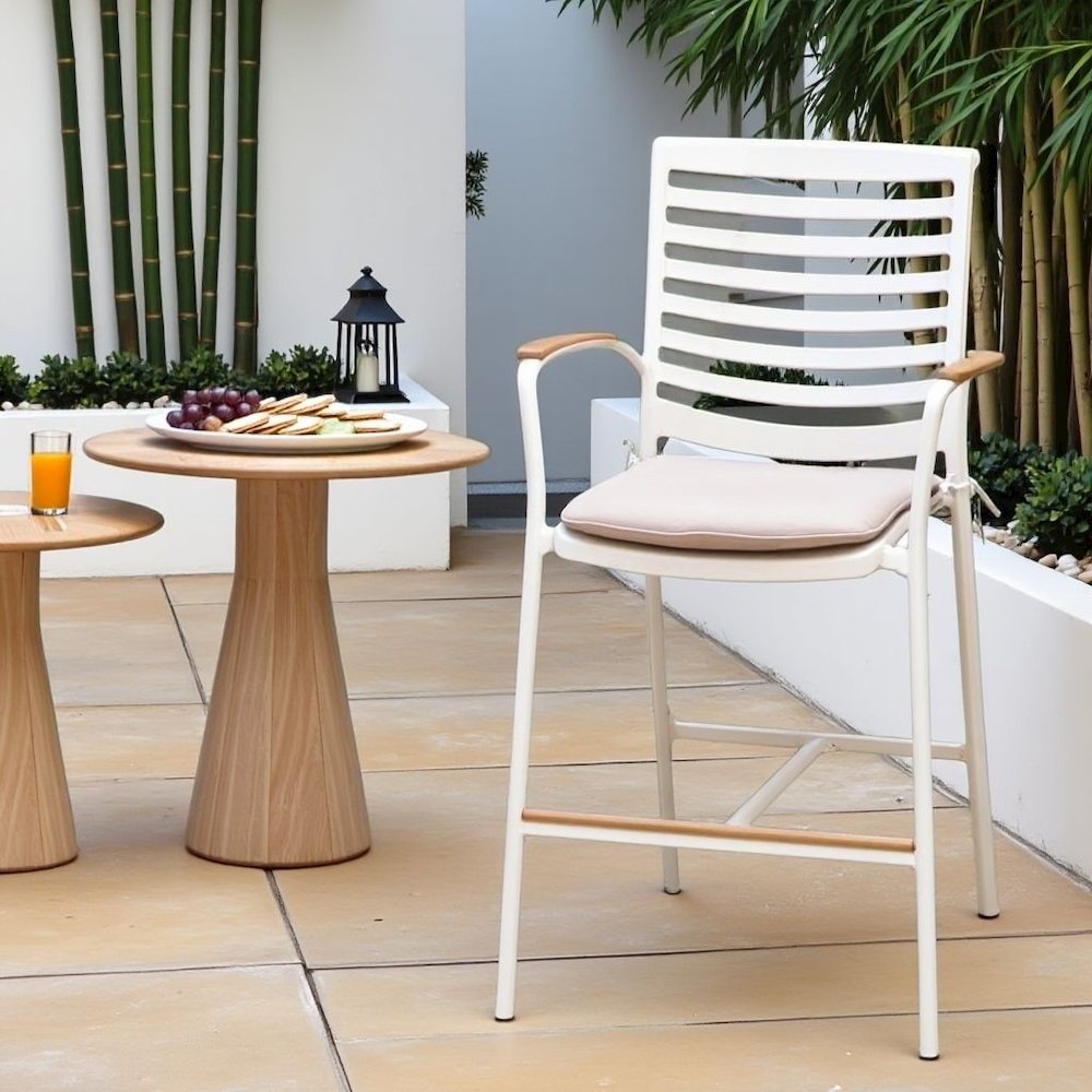 Bar Stool – Outdoor Bar Stools with Teak Accents and Bar Height Chairs. Picture 2