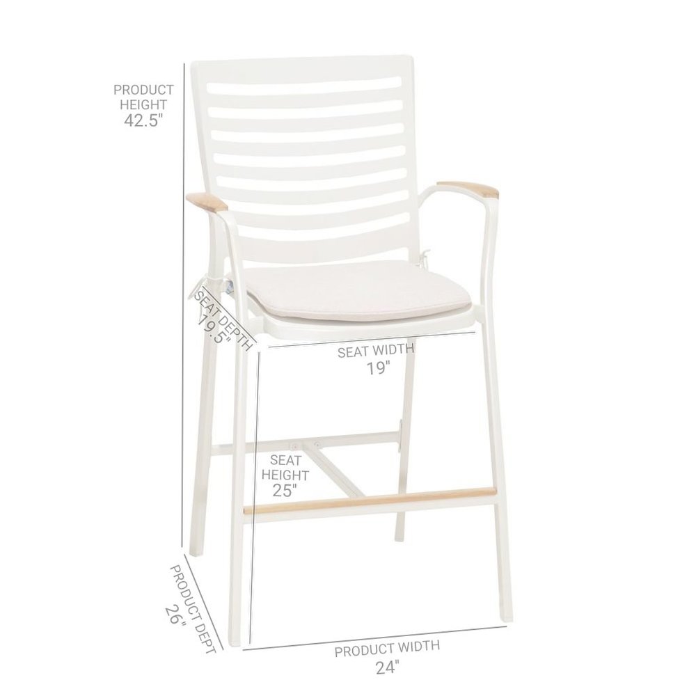 Bar Stool – Outdoor Bar Stools with Teak Accents and Bar Height Chairs. Picture 7