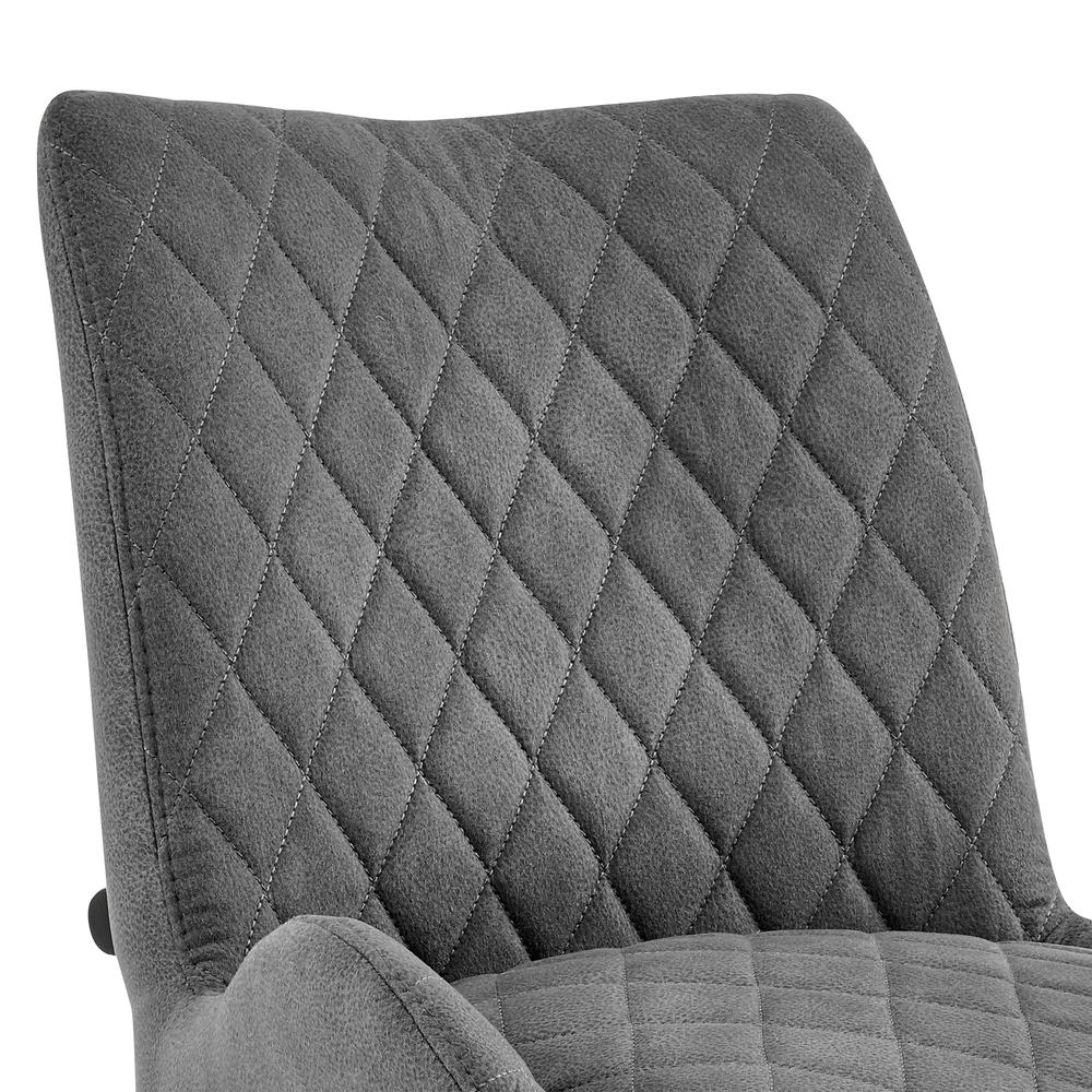 Panama 26" Counter Height Bar Stool in Charcoal Fabric and Black Finish. Picture 5