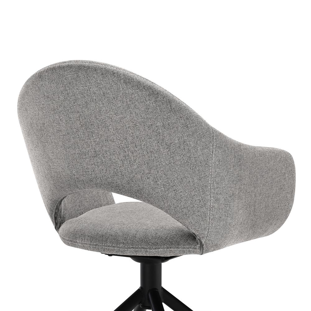 Swivel Upholstered Dining Chair in Gray Fabric with Black Metal Legs - Set of 2. Picture 7