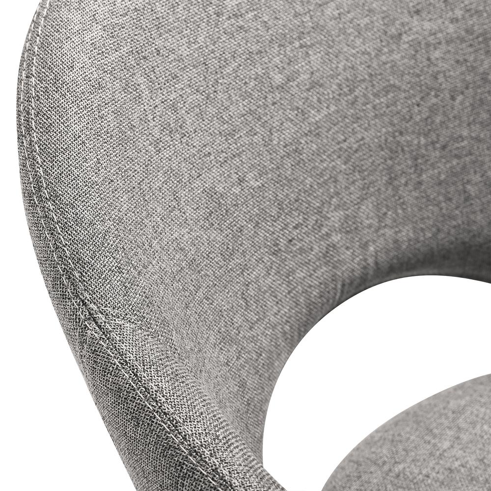 Swivel Upholstered Dining Chair in Gray Fabric with Black Metal Legs - Set of 2. Picture 8