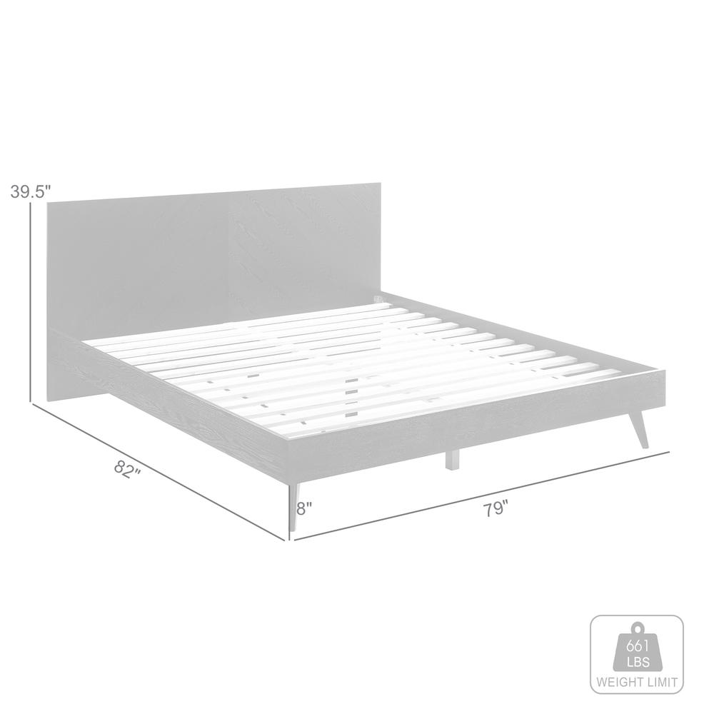 Petra King Platform Wood Bed Frame in Black Finish. Picture 11