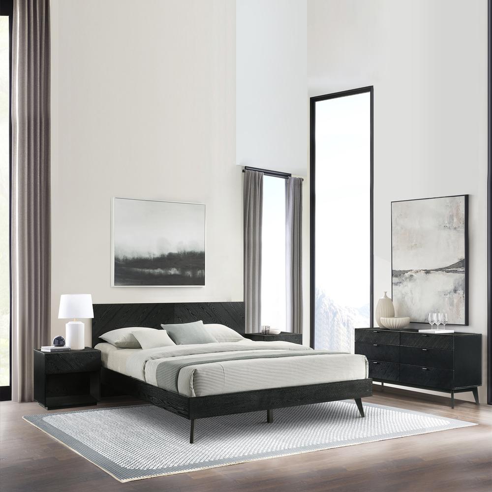 Petra 6 Drawer Wood Dresser in Black Finish. Picture 12