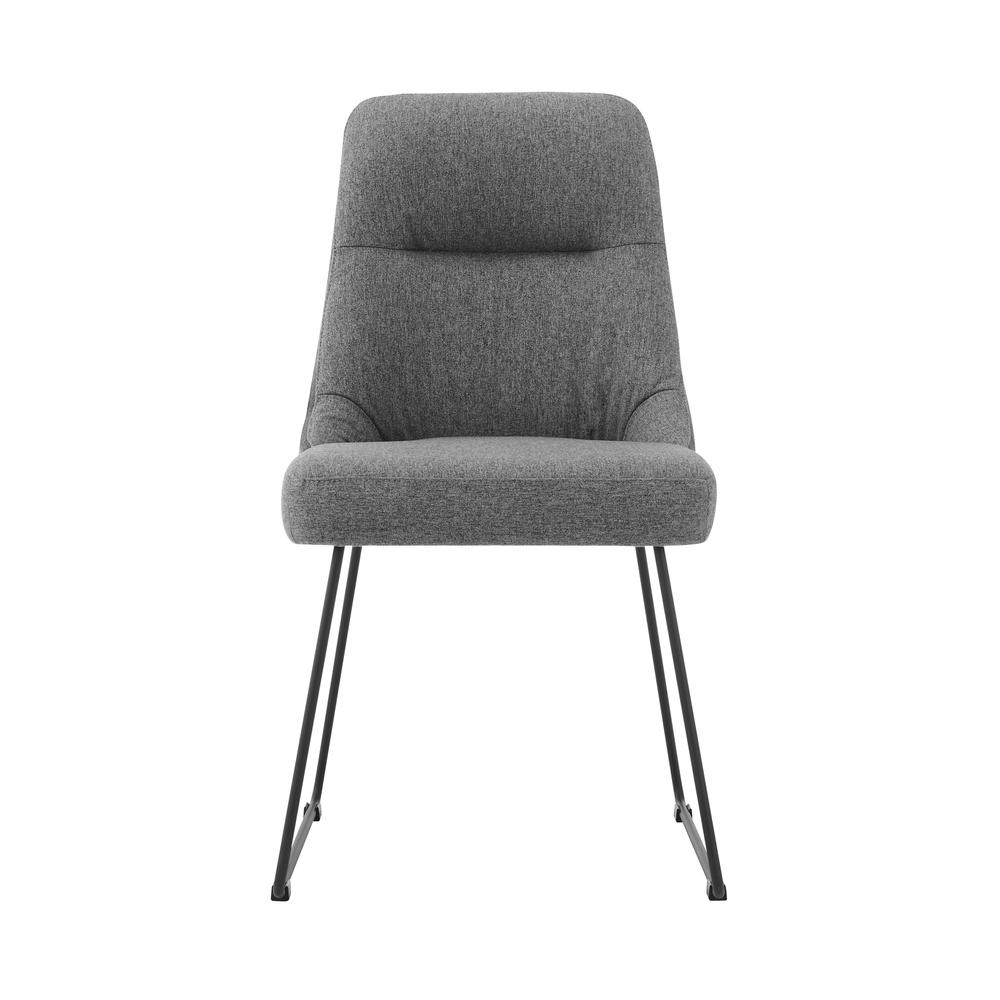 Quartz Gray Fabric and Metal Dining Room Chairs - Set of 2. Picture 2