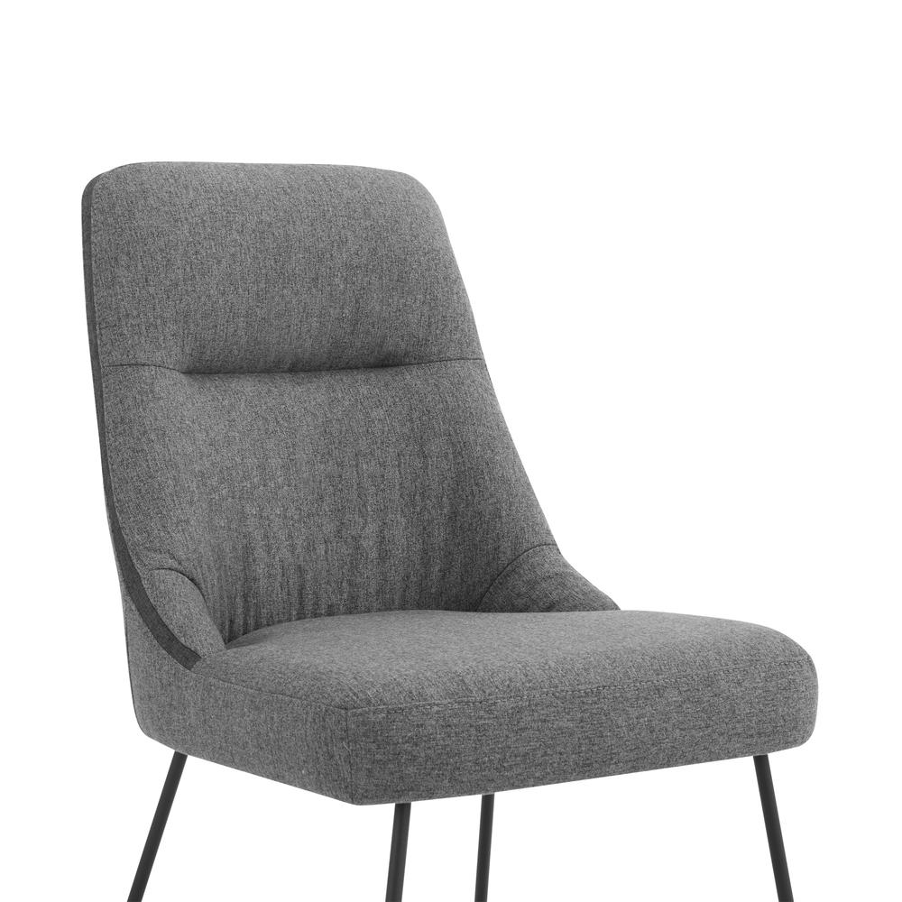 Quartz Gray Fabric and Metal Dining Room Chairs - Set of 2. Picture 4