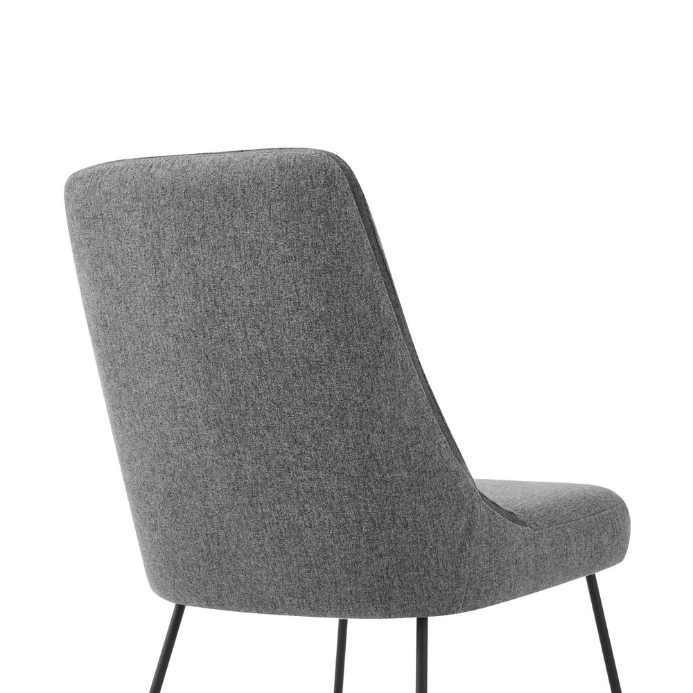 Quartz Gray Fabric and Metal Dining Room Chairs - Set of 2. Picture 5