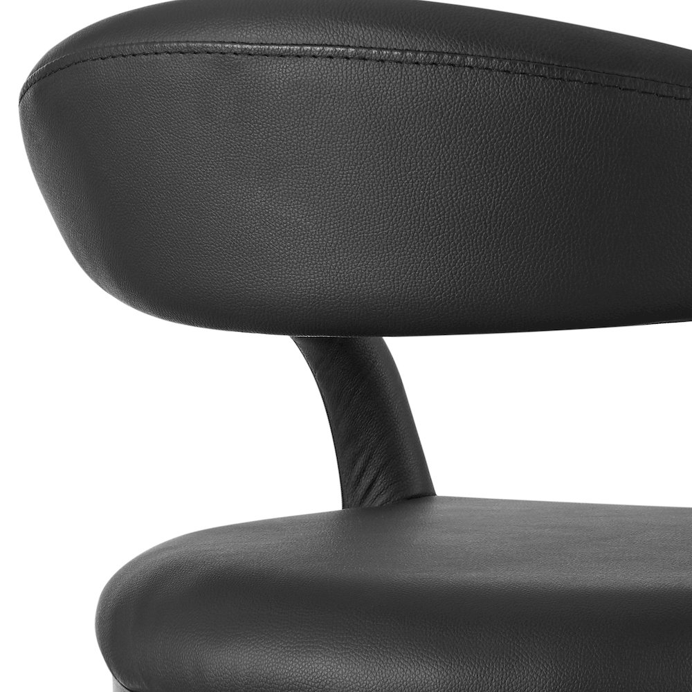Ramona 26" Counter Stool with Matte Black Iron and Black Faux Leather. Picture 7