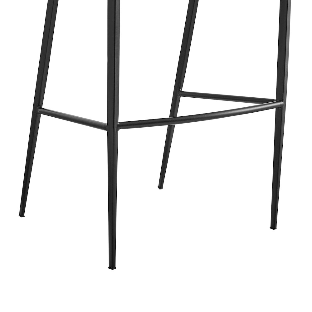 Ramona 30" Bar Stool with Matte Black Iron and Beige Faux Leather. Picture 8