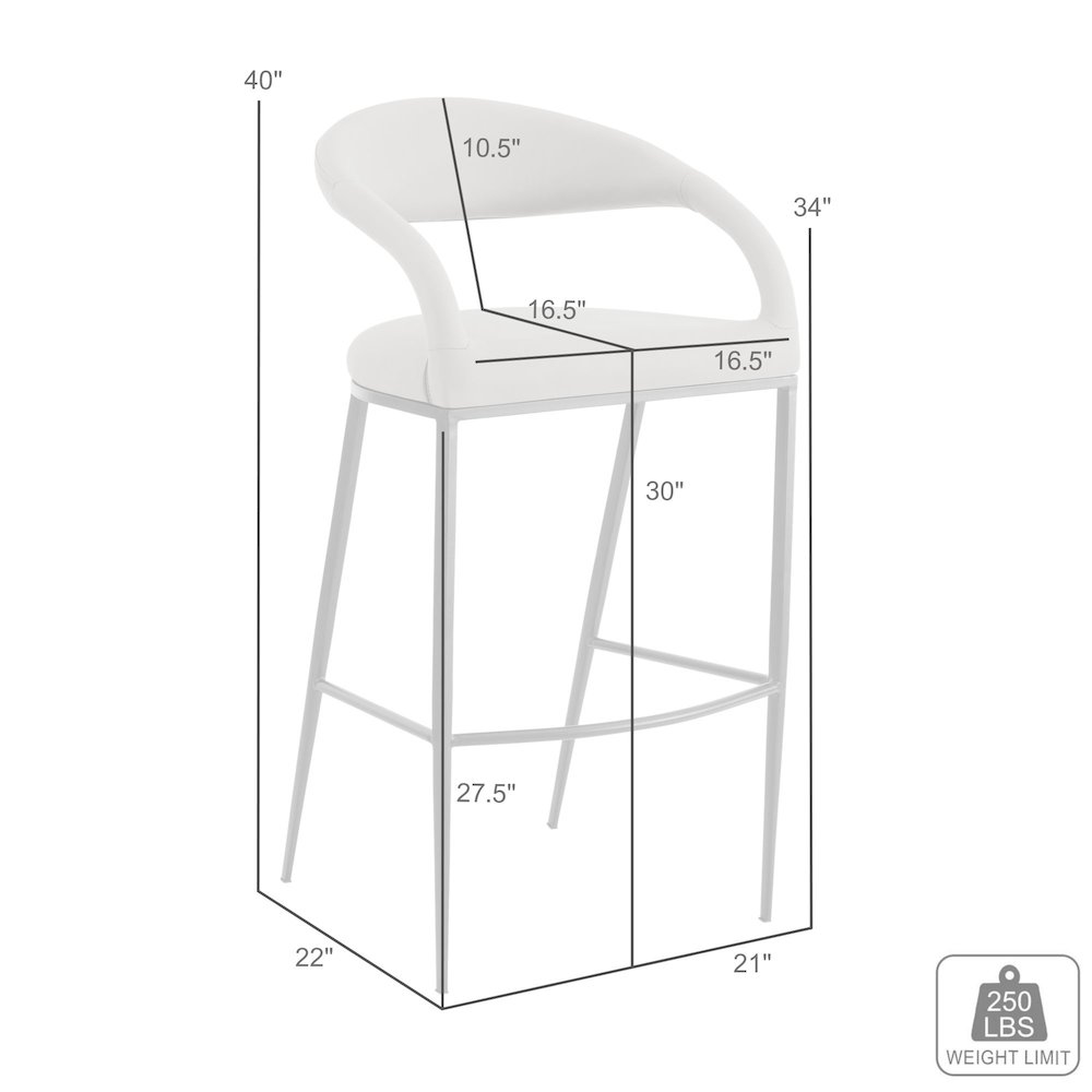 Ramona 30" Bar Stool with Matte Black Iron and Beige Faux Leather. Picture 9