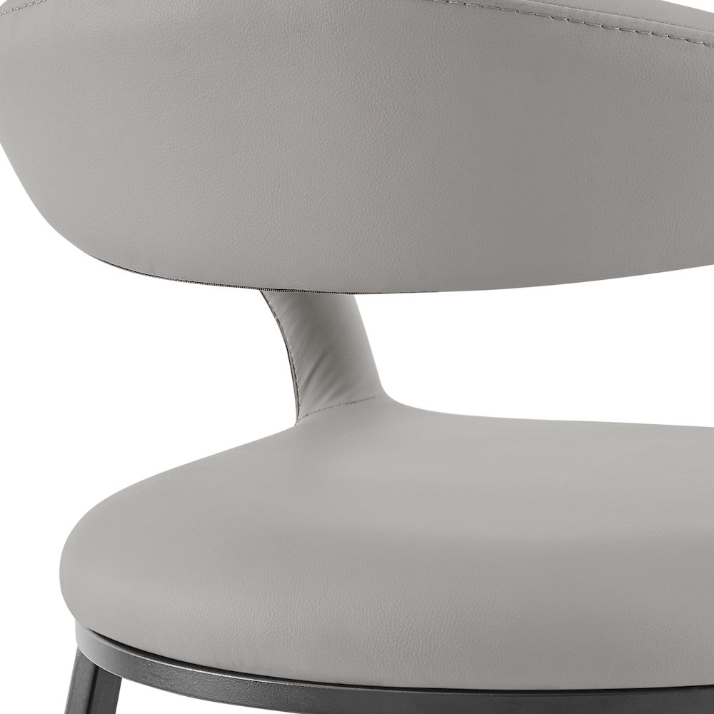 Ramona 26" Counter Stool with Matte Black Iron and Light Gray Leather. Picture 7