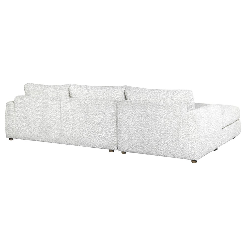 123 in. Left Arm Facing Rectangular Sectional Sofa, Round Arms, Speckled Stone. Picture 3
