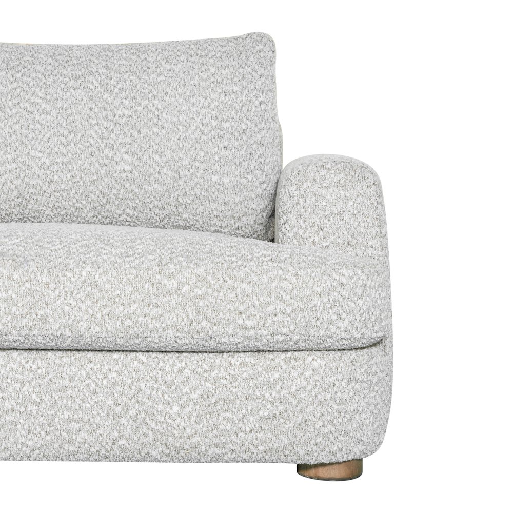 123 in. Left Arm Facing Rectangular Sectional Sofa, Round Arms, Speckled Stone. Picture 4