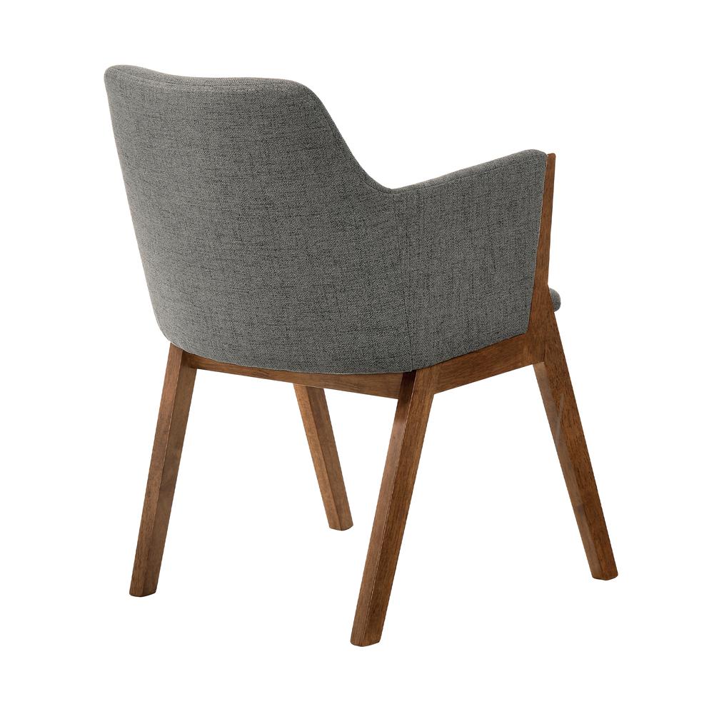 Renzo Charcoal Fabric and Walnut Wood Dining Side Chairs - Set of 2. Picture 4