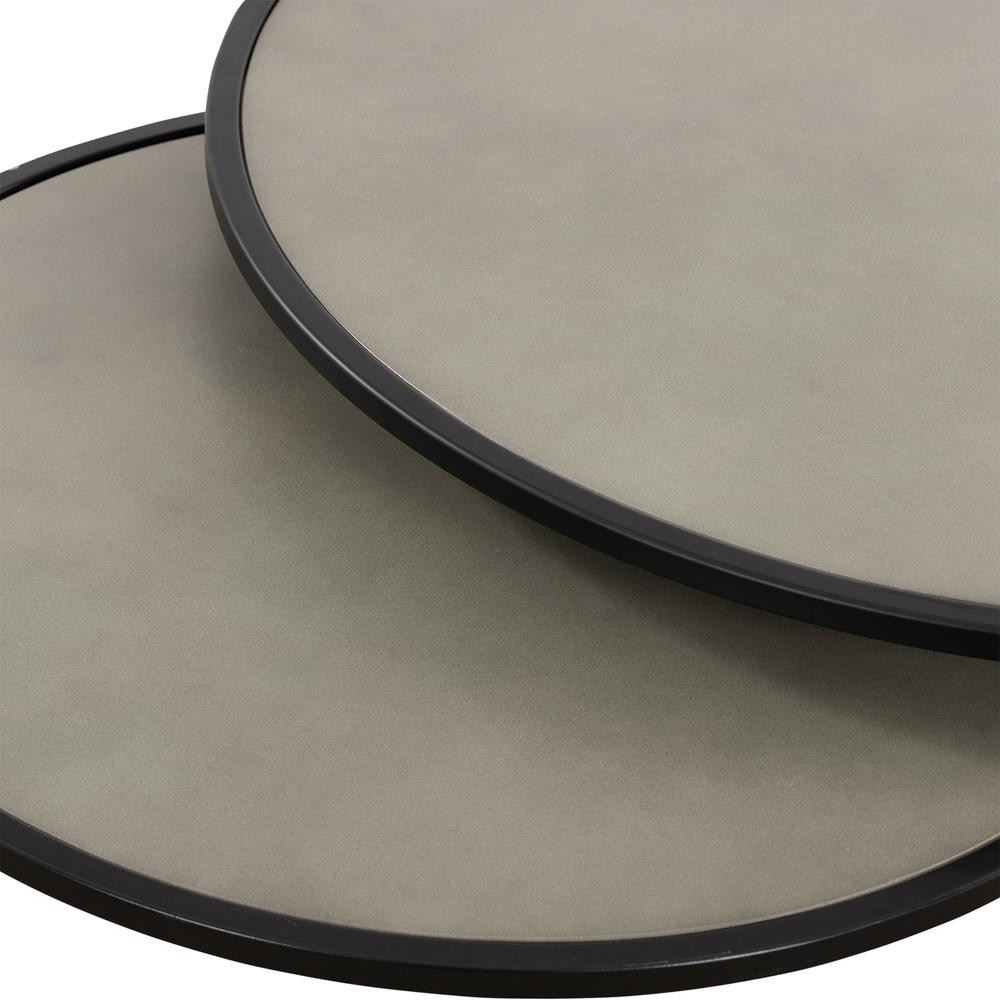 Rina Concrete and Black Metal 2 Piece Nesting Coffee Table Set. Picture 4